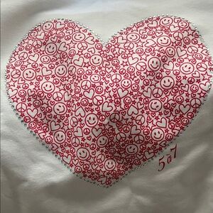 NWT sweater smiley heart